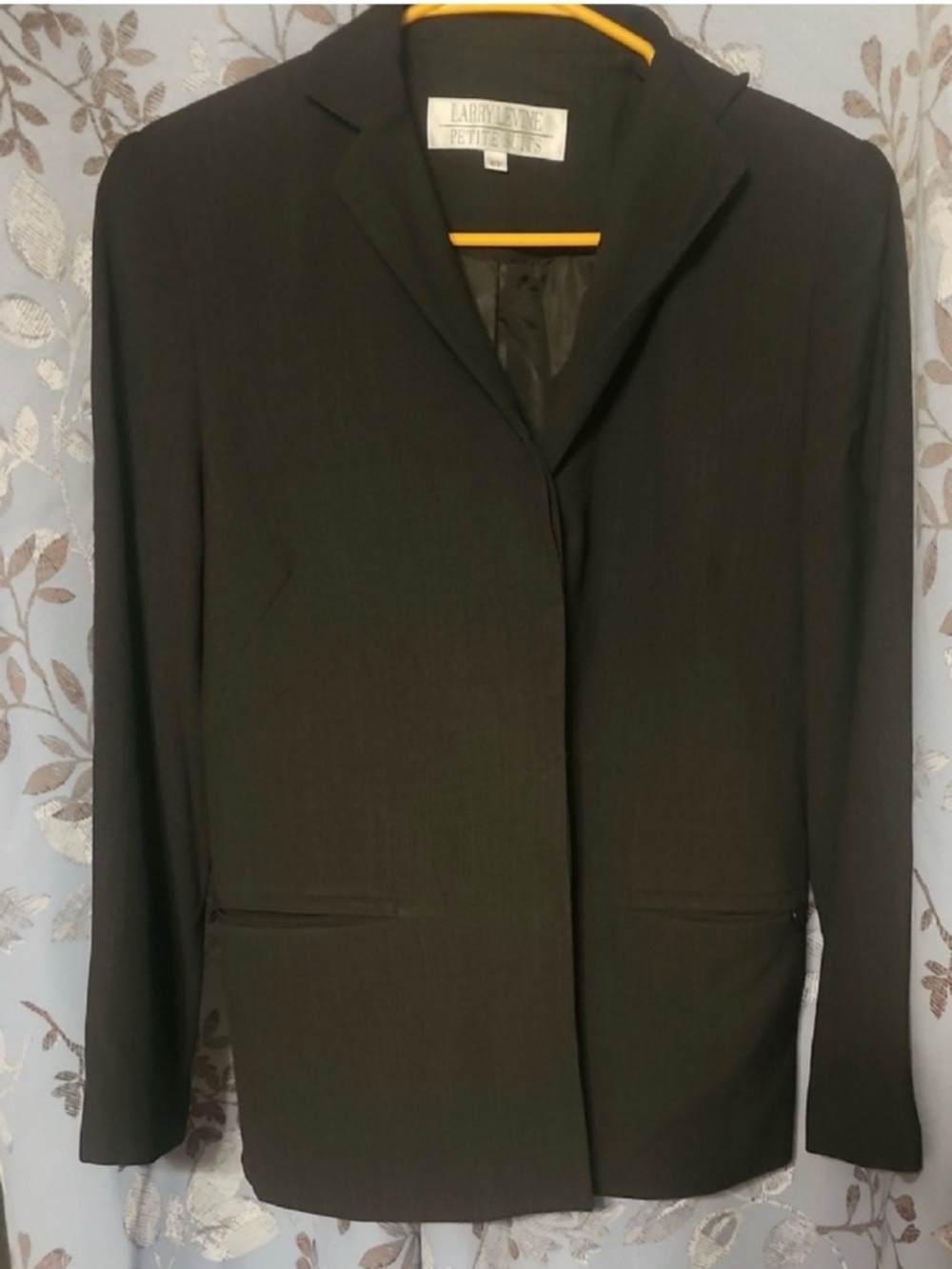 Larry Levine Black Petite Suit Blazer Jacket